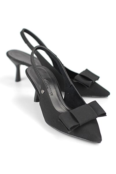 King Crow نعل ريفا المرن والناعم غير القابل للانزلاق (4 سم) من جلد الغزال الأسود مع فيونكة مطاطية مفتوحة للنساء