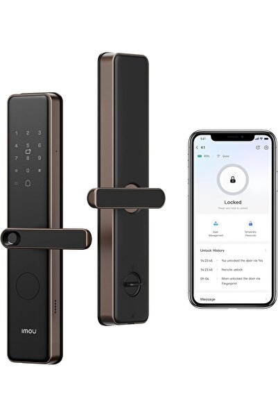 Imou قفل ذكي K1 موكا ذهبي (سلسلة K1-W) - قفل باب رقمي بدون مفتاح مع بصمة الإصبع وتطبيق