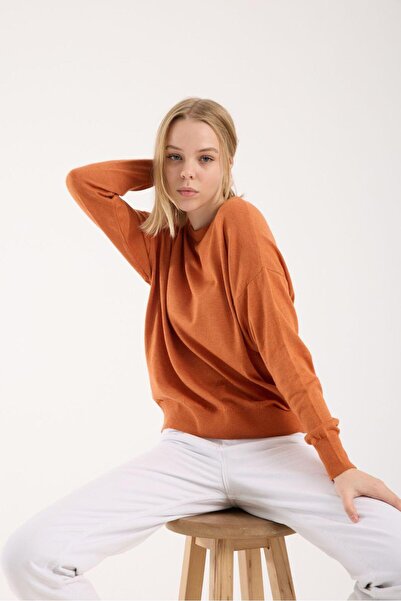 sumoda Women's Knitwear Sweater Soft Texture Crew Neck Basic