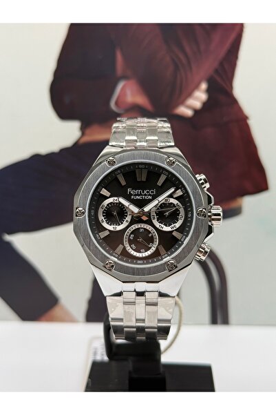 Ferrucci Silver Sports Men's Watch Waterproof with 2 Years Warranty