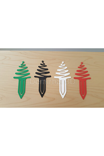 DEMİRHAN3D مجموعة من 4 علامات كتب ملونة - أبيض، أحمر، أسود، أخضر |   بلاستيك ...