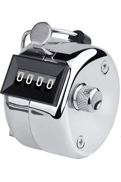 Generic Metal Budget Hand Tally Counter 4-Digit Mechanical Handheld Pitch Clicker (Silver)