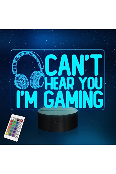 NALACAL ضوء ليلي ثلاثي الأبعاد من Can't hear You I'm Gaming - سماعة رأس جرافي...