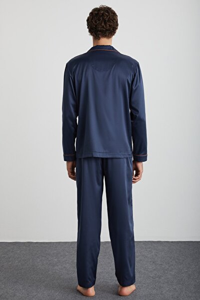 Kom Edmond Satin 6 Button Men's Pajama and Robe Set