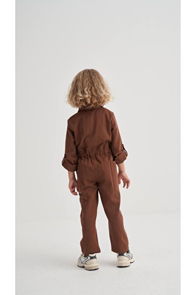 Cigit Gabardine Jumpsuit 2-7 Years Old Brown