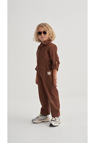 Cigit Gabardine Jumpsuit 2-7 Years Old Brown