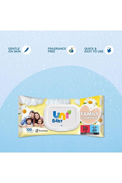Uni Baby Family Wipes - Chamomile 100 pcs