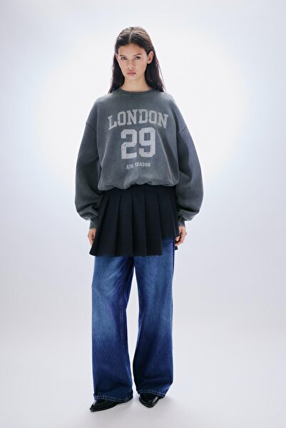 Pull & Bear London 29 grafik baskılı sweatshirt