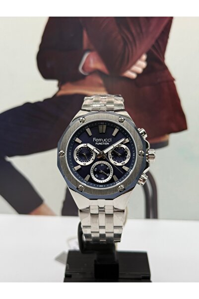 Ferrucci Silver Sports Men's Watch Waterproof with 2 Years Warranty