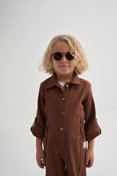 Cigit Gabardine Jumpsuit 2-7 Years Old Brown