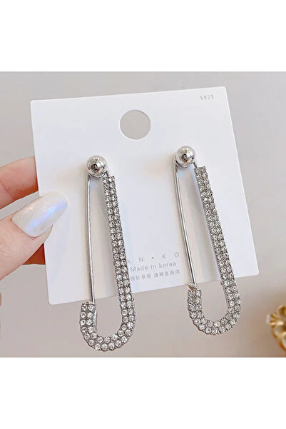 GlaMLo Accessories Long Earrings with Crystals – Elegant Clip Model