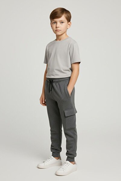 MİHEMA ÇOCUK EŞOFMAN ALTI KARGO CEP 5-16 YAŞ FÜME