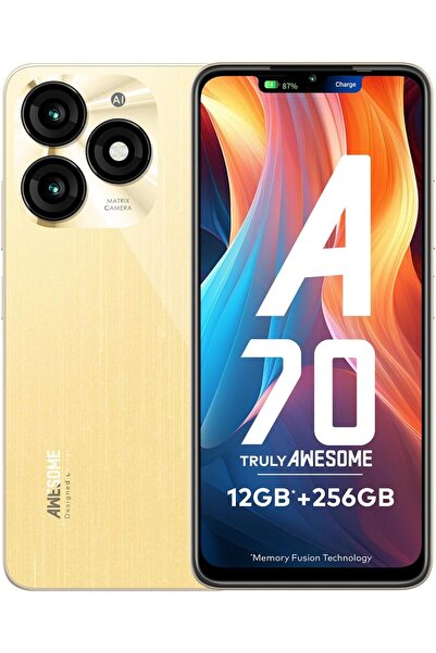 İtel A70 - Up to 12GB RAM, 256GB Storage, 5000mAh, Brilliant Gold