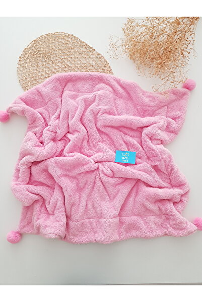 artıbebe بطانية أطفال ويلسوفت ذات طابقين كبيرة الحجم باللون الوردي