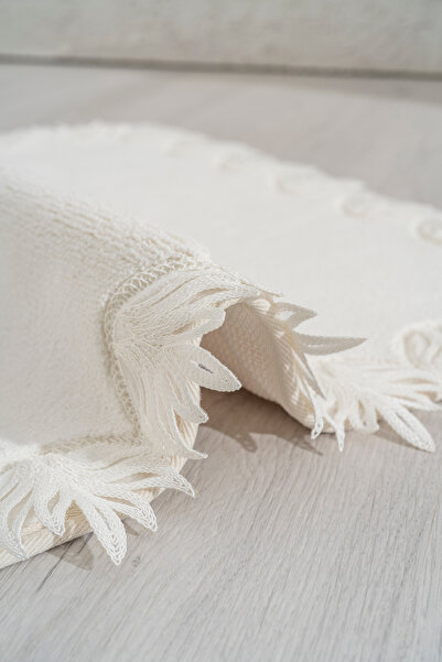 Rivaİstanbul Σετ Πατάκια Μπάνιου & Τουαλέτας Bella Ecru 2 τεμαχίων που πλένονται