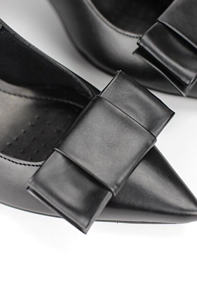 Gökhan Talay Nira Flexible Soft Non-Slip Sole (4 cm) Black Skin Light Elastic Women's Thick Heeled Shoes K