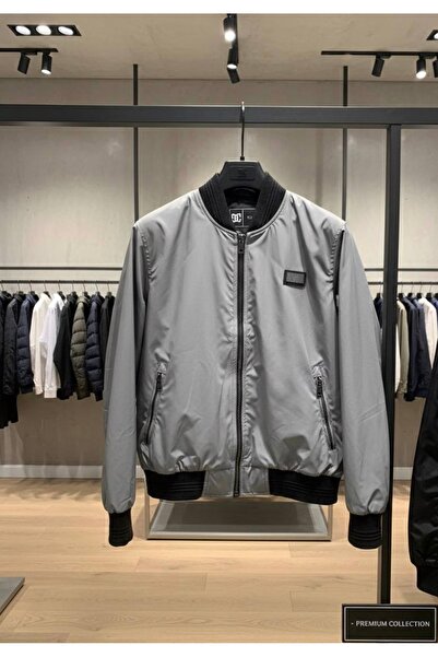 YusGos Men's Wind and Water Repellent Knitted Low Collar High Quality Transitional Zipper Coat