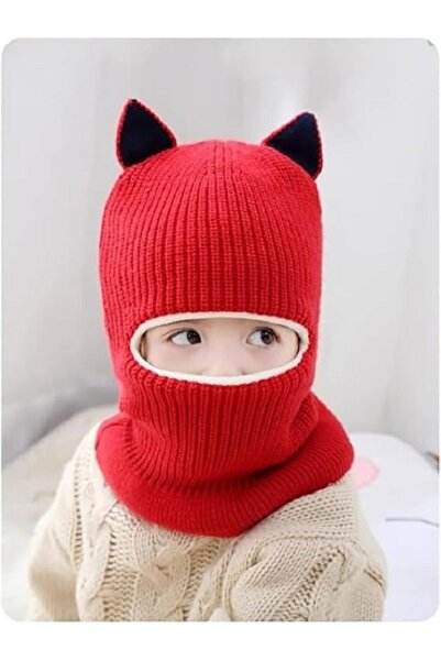 Generic Winter hat for toddlers and babies, lined with wool, suitable for girls and boys, head scarf
