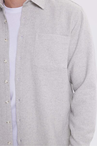 Tudors Men's Regular Fit Classic Cut Straight Pocket Dark Gray Lumberjack Shirt