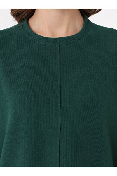 Benin Φούτερ oversized με λεπτομέρεια ραφής - Σμαραγδένιο πράσινο -