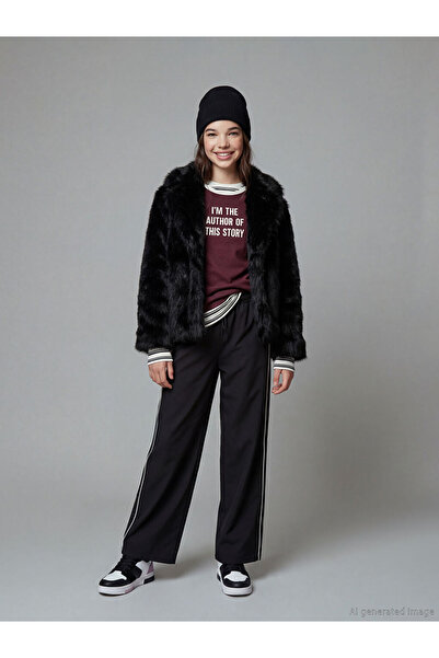 LC Waikiki LCW dečije crne pantalone za devojčice sa elastičnim strukom