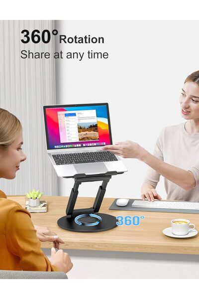 tounee Telescopic Laptop Stand - 360° Swivel, Height Adjustable 2.1"–21", for 10–17" Laptops (B