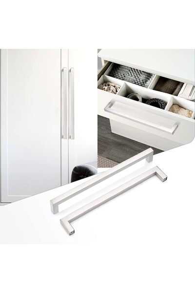 Raco Stainless Steel Cabinet Pull Handles (10, Square 10x10x160mm)