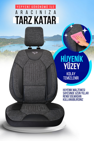 Panda Kılıf Panda Vibe Series Linen Fabric Car Seat Cover - Full Set