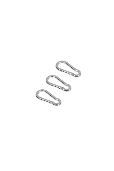 SOHO Set of 3 metal carabiners, max load 100 Kg, 6 cm, Silver