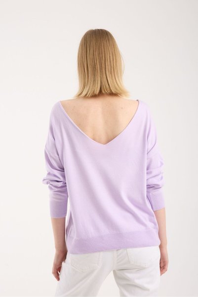 sumoda Women's Knitwear Sweater Soft Texture Boat Neck Backless Basic