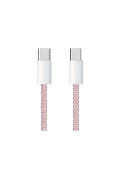 NCC Cablu USBC-USBC Tesatura Nylon - roz 1m