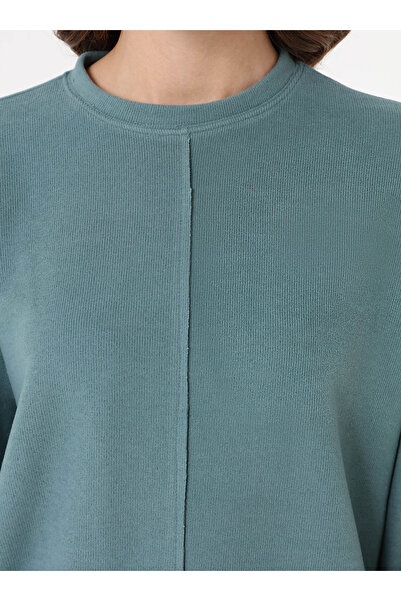 Benin Φούτερ oversized με λεπτομέρεια ραφής - Νεροπράσινο -