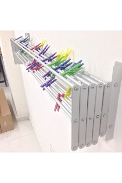 COMPACT Duvara Monte Katlanır Çamaşırlık Alüminyum 100 cm 9 Askılı 9 Metre Askı Alanı