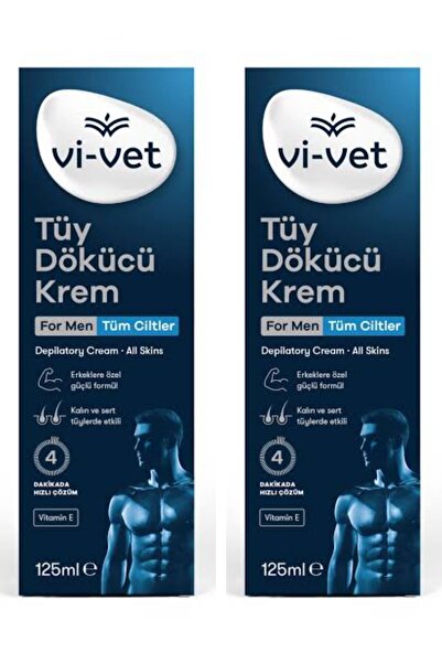 Vi-vet Tüy Dökücü Krem For Men 125ml × 2 Adet