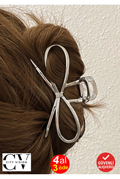 cityvision 7 cm model mašne, srebrna kopča za kosu – minimalistička i elegant...