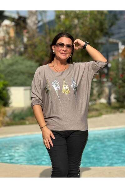 Punta Otantik YG30031 Ιταλική πλεκτή μπλούζα με φιγούρα κοριτσιού και πέτρα βιζόν