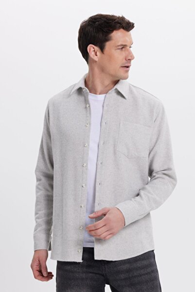 Tudors Men's Regular Fit Classic Cut Straight Pocket Dark Gray Lumberjack Shirt