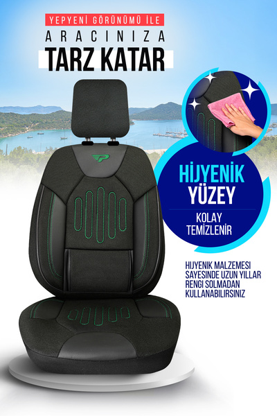 Panda Kılıf Panda Vibe Series Linen Fabric Car Seat Cover - Full Set