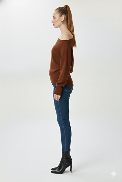 fiolin Pulover tricotat cu umăr deschis