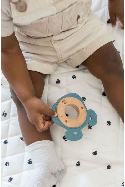 Pitikot Teething Toy, Wood and Silicone, Safe for Babies