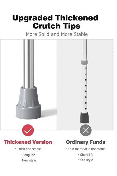 NALACAL Crutch Pads for Armpits & Hand Grips with Anti-Slip Foot Pads, 4-Pack (Black)