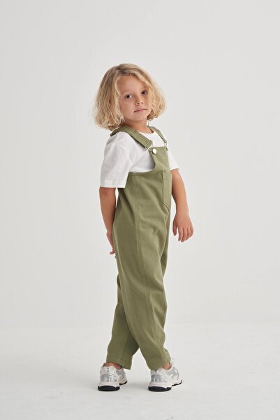 Cigit Gabardin Salopet 2-7 Years Old Olive