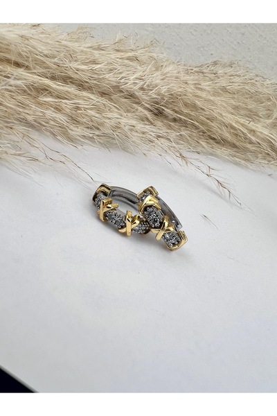 VELİT VOLA Xoxo Model Women's Earrings Double Color