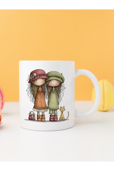 IŞILAY PROMOSYON فتاة غريبة مع قطة كوب بارداك موديل 12