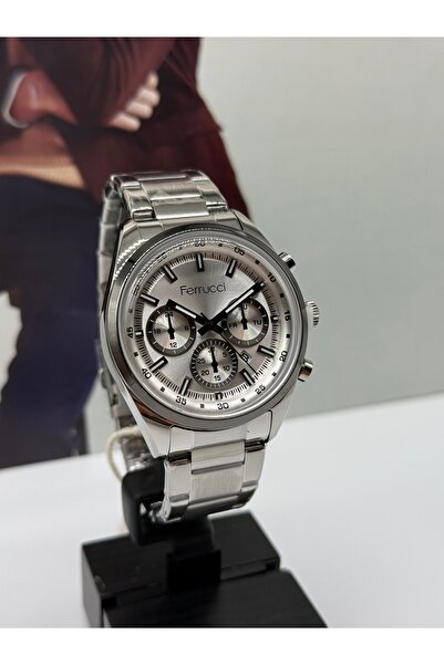 Ferrucci Silver Sports Men's Watch Waterproof with 2 Years Warranty