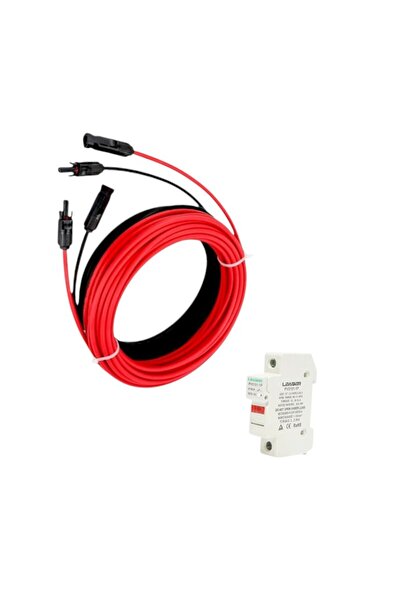 OEM Cablu solar, sectiune 6 mmp,conector MC4,ros/negru,2x4m,cu soclu 1100V DC...