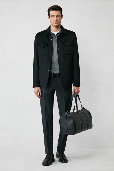 Kiğılı Regular Fit Polo Neck Plain Knit Sweater