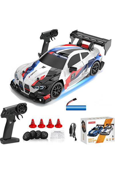 IQ Toys Drift Car 1:24 High Speed RC Car with LED Lights, 2 Tire Sets, Rechargeable Battery