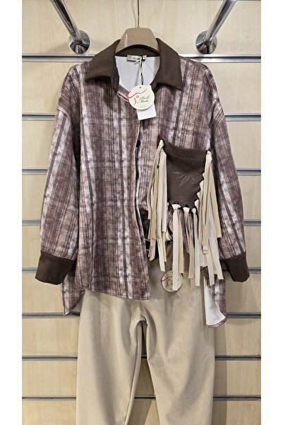 Park Moda Lumberjack Shirt with Tassel Pocket Detail