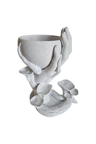 IMALDI PRO Decorative Pot, 25x20cm, Plastic, Grey Marble